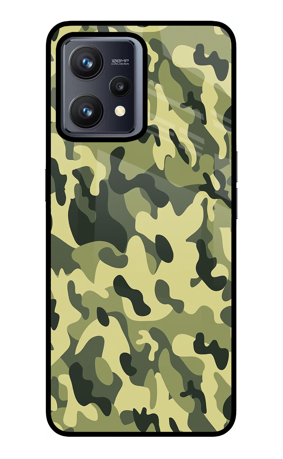 Camouflage Realme 9 4G Glass Case Back Cover by Casekaro