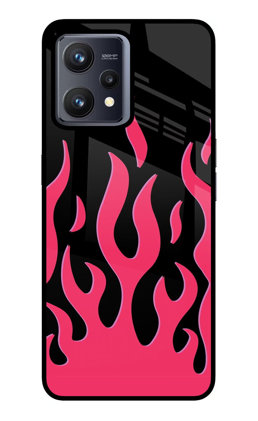 Fire Flames Realme 9 4G Back Cover, Glass case
