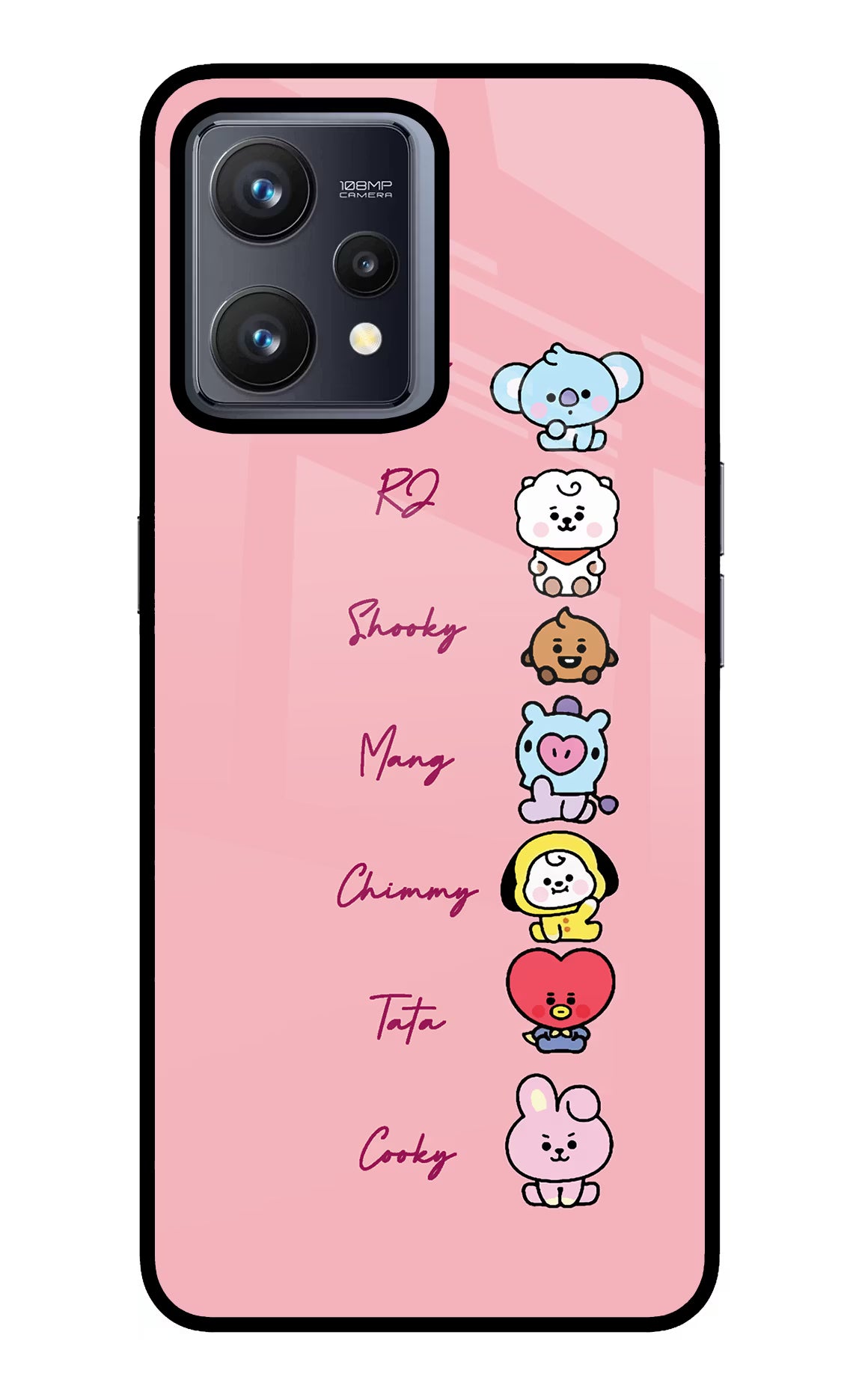BTS names Realme 9 4G Glass Case Back Cover by Casekaro