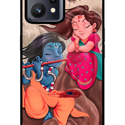Radhe Krishna Realme 9 4G Glass Case Back Cover by Casekaro