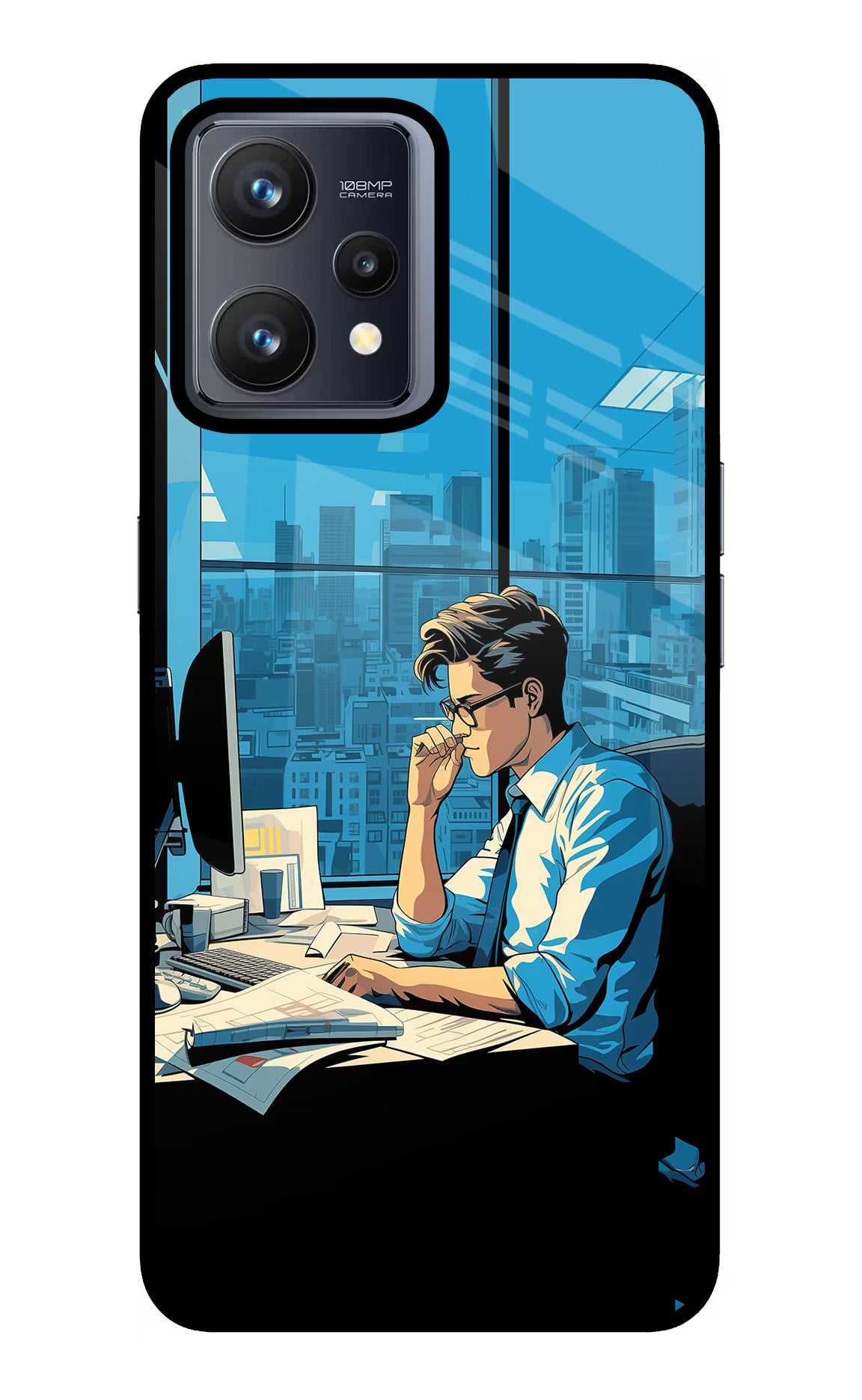 Focused Hustler (AI Generated) Realme 9 4G Glass Case Back Cover by Casekaro