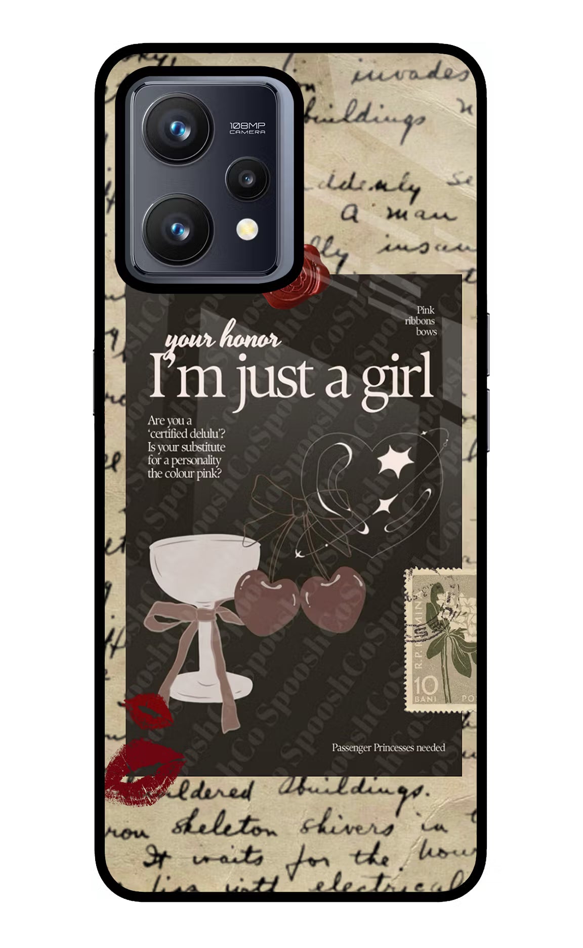 I am just a girl Realme 9 4G Glass Case Back Cover by Casekaro