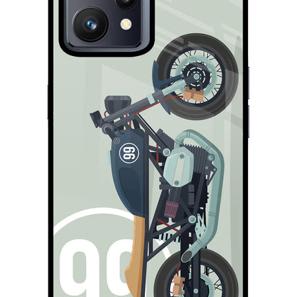 Classic Cafe Racer 99 Realme 9 4G Glass Case Back Cover by Casekaro