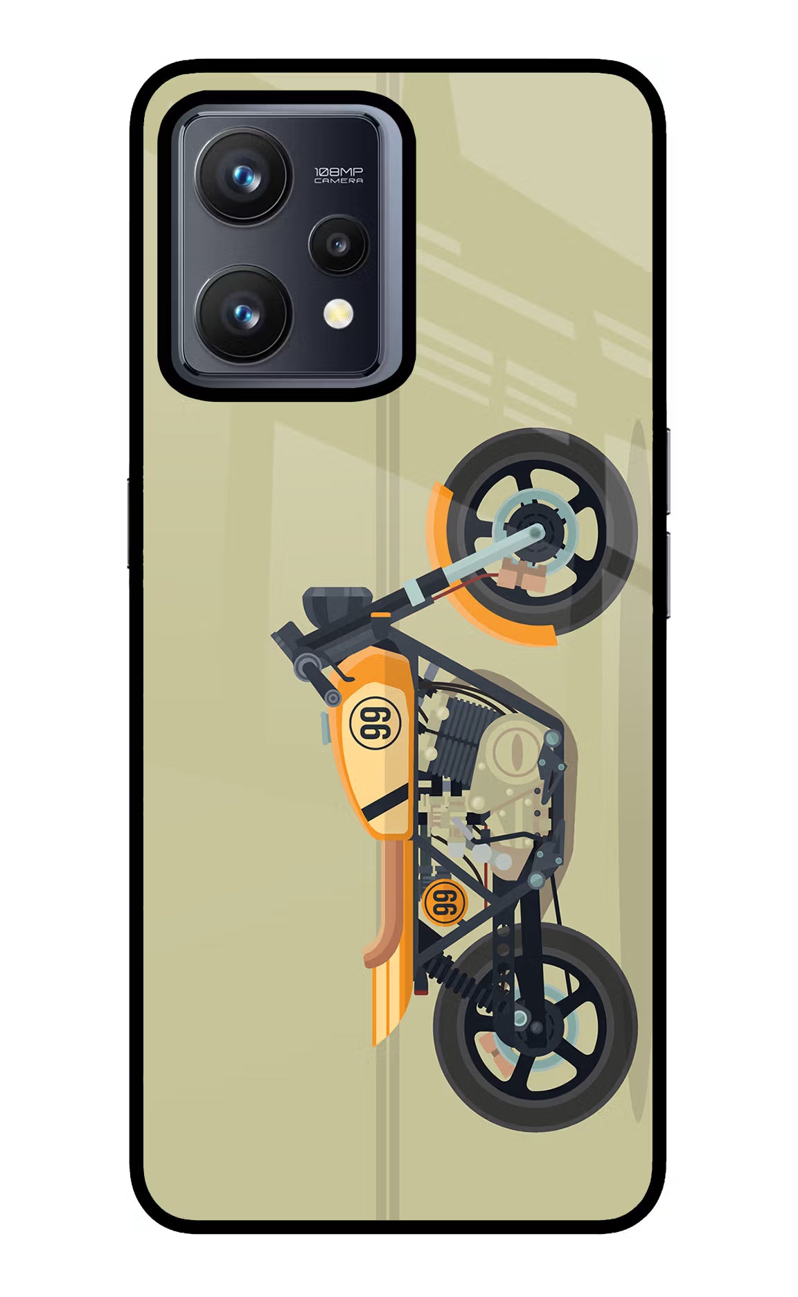 Vertical Speedster Realme 9 4G Glass Case Back Cover by Casekaro