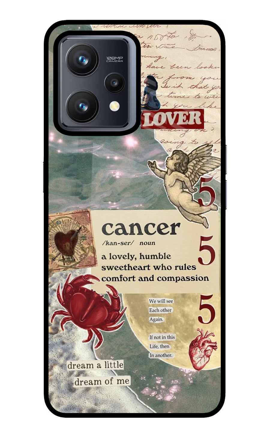 Cancer Zodiac Realme 9 4G Back Cover, Glass case