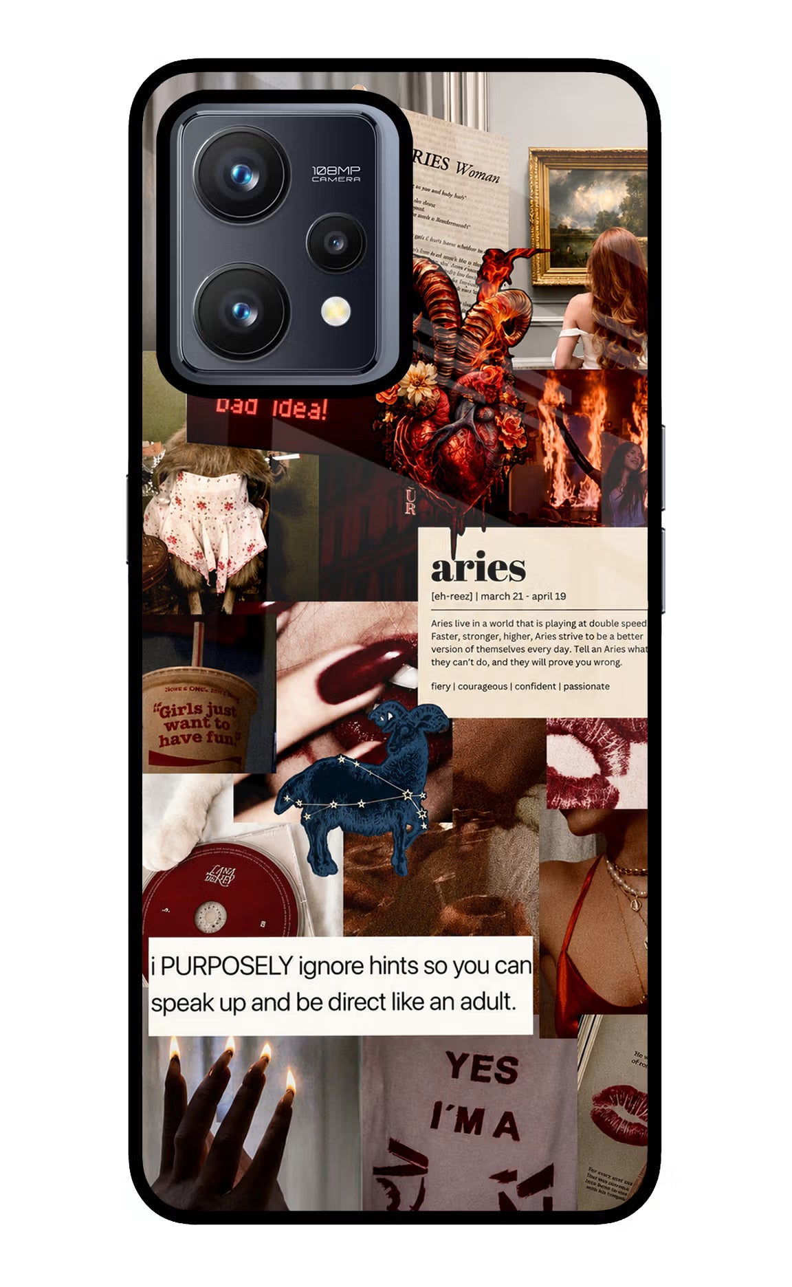 Zodiac Aries Realme 9 4G Glass Case