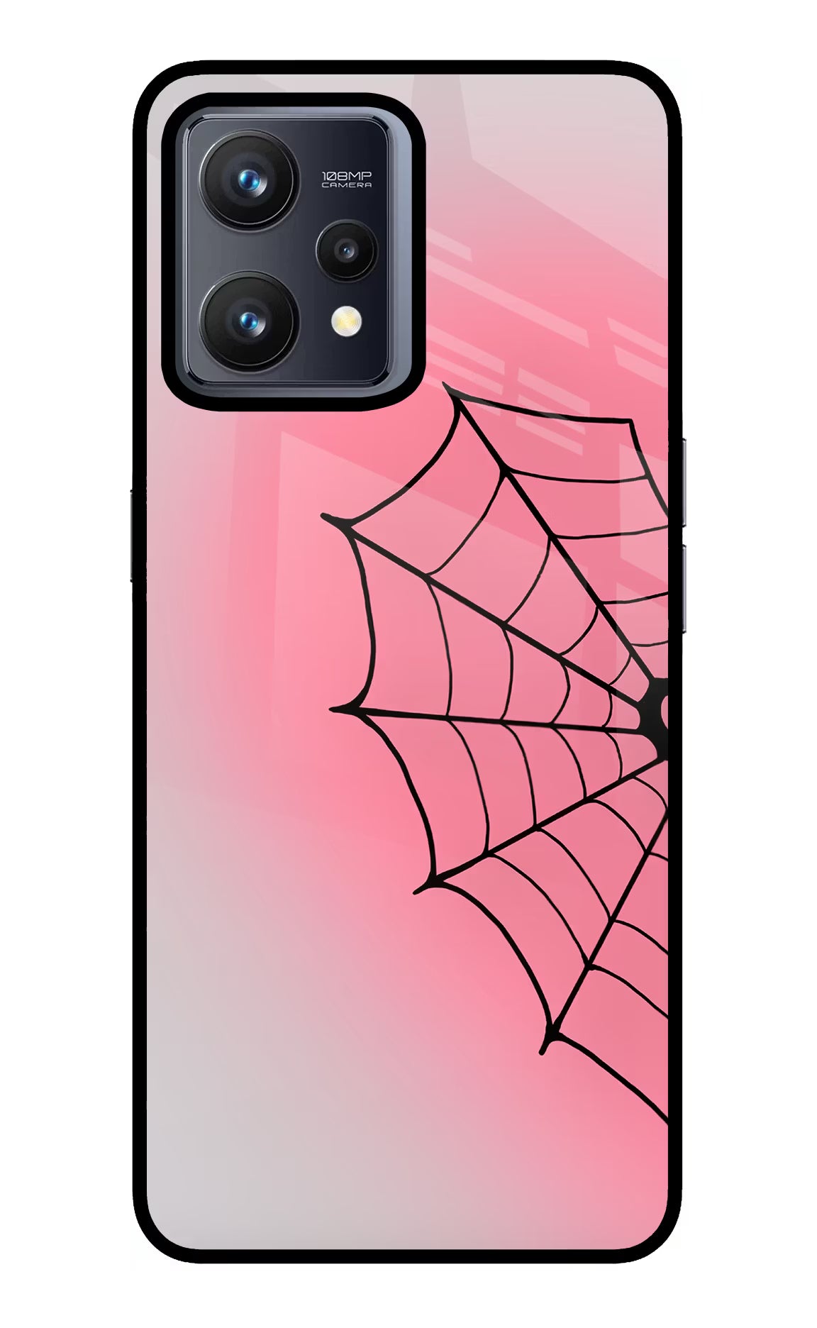 Pink Web Realme 9 4G Glass Case