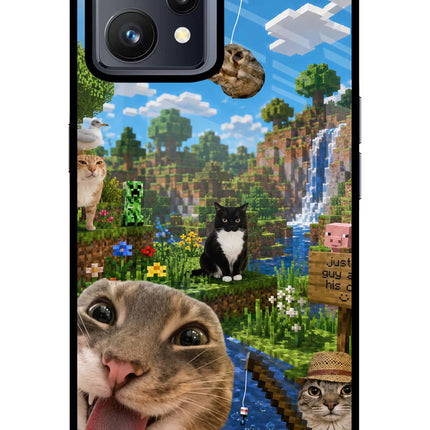 Minecraft Cat Chaos Realme 9 4G Glass Case