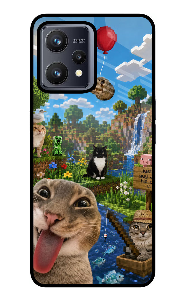Minecraft Cat Chaos Realme 9 4G Glass Case