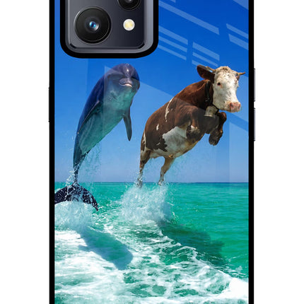 Dolphin vs Cow Realme 9 4G Glass Case