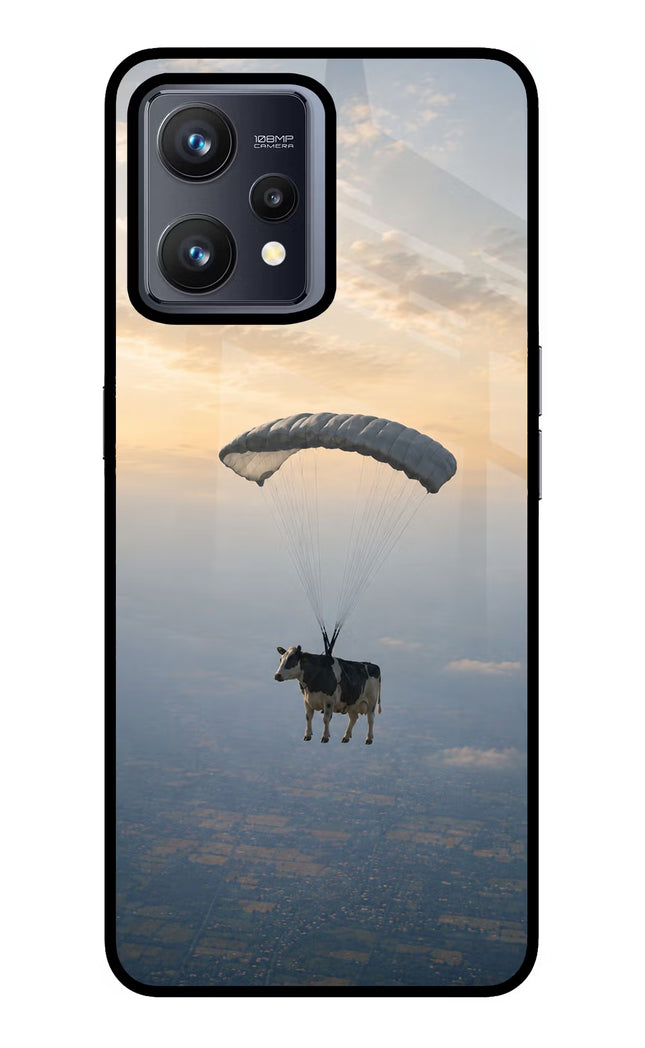 Skydiving Cow Realme 9 4G Glass Case