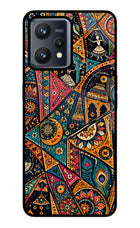 Folk Print Realme 9 4G Glass Case