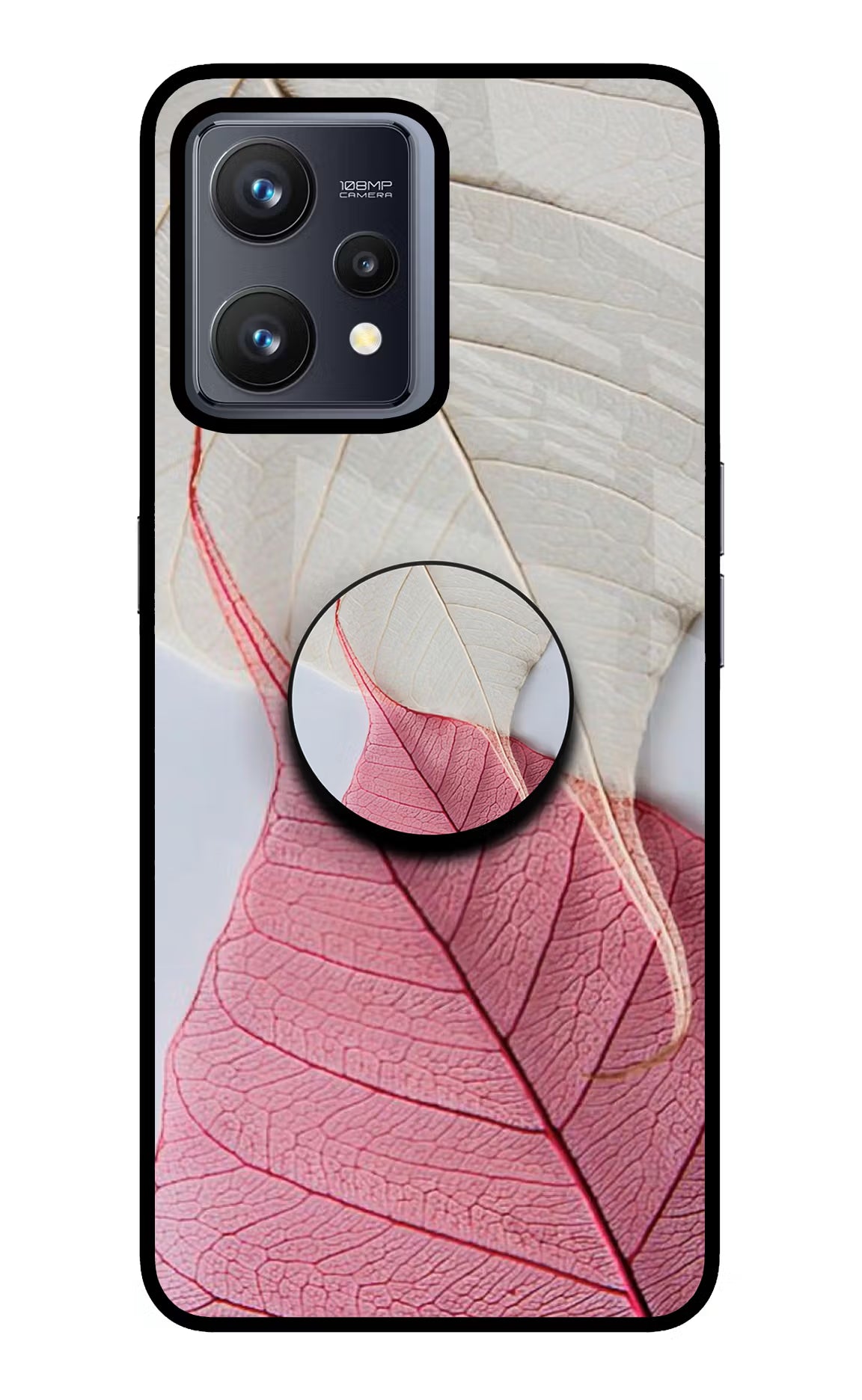 White Pink Leaf Realme 9 4G Pop Case by Casekaro