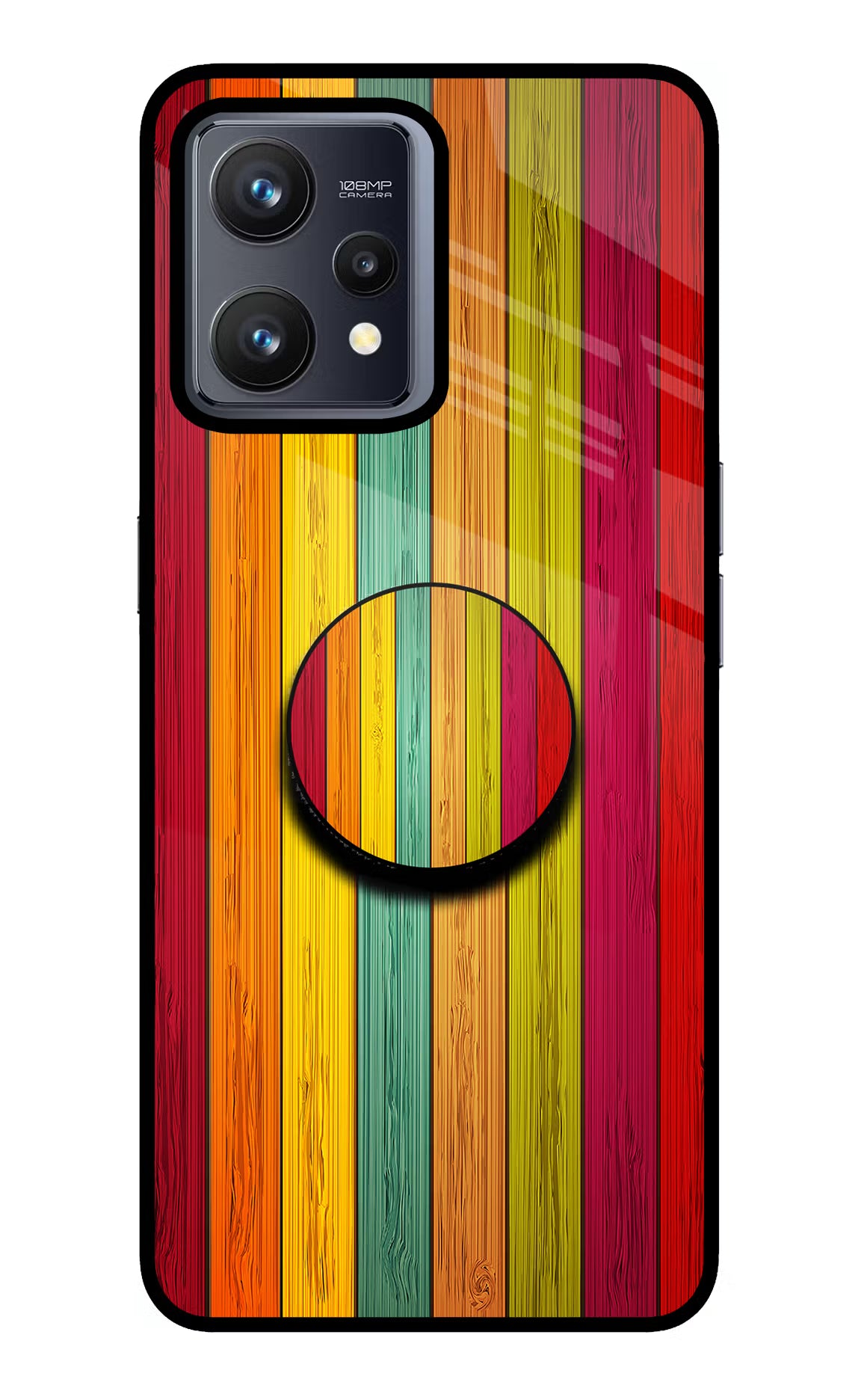 Multicolor Wooden Realme 9 4G Pop Case by Casekaro