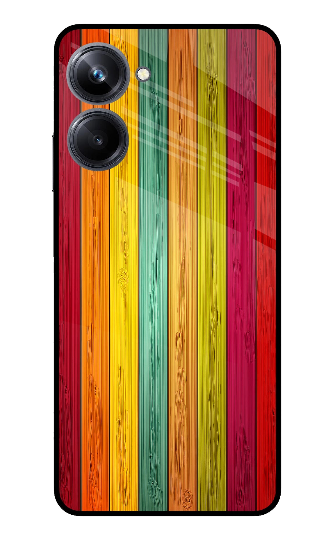 Multicolor Wooden Realme 10 Pro 5G Glass Case