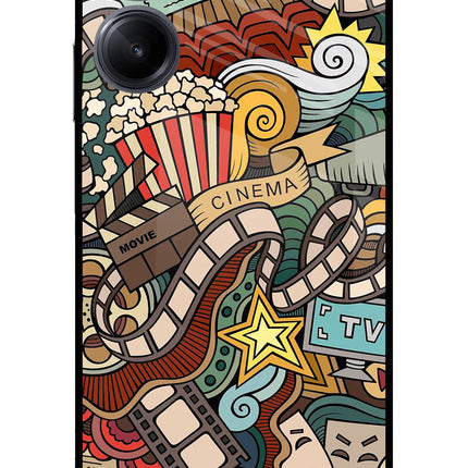 Cinema Abstract Realme 10 Pro 5G Glass Case Back Cover by Casekaro