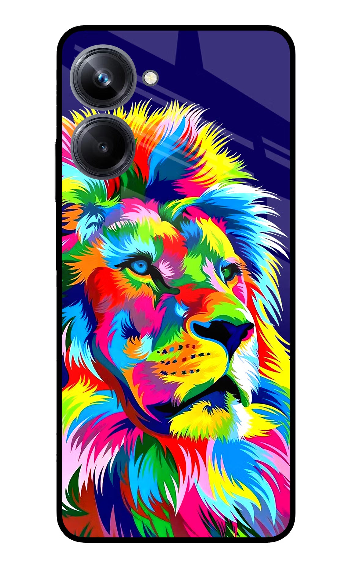 Vector Art Lion Realme 10 Pro 5G Glass Case Back Cover by Casekaro