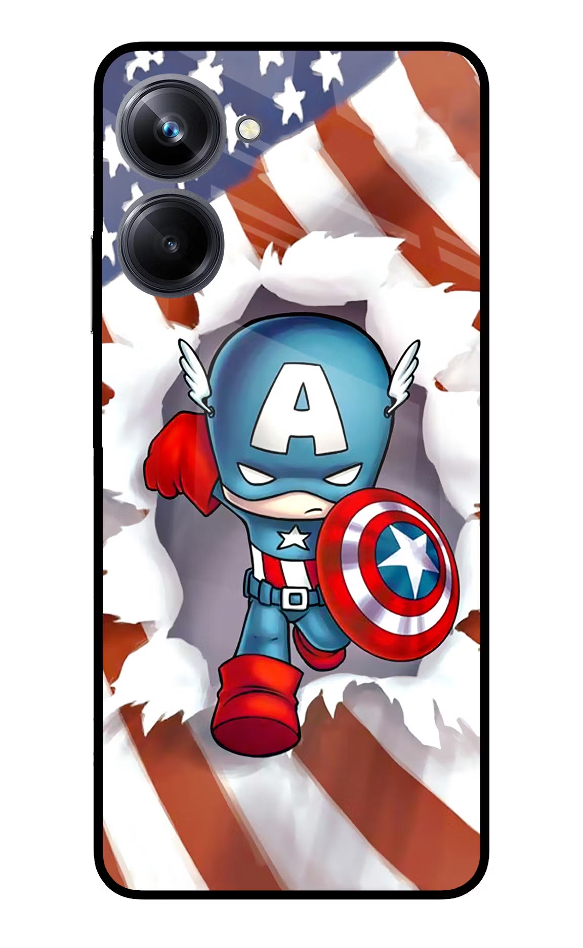 Captain America Realme 10 Pro 5G Glass Case Back Cover by Casekaro