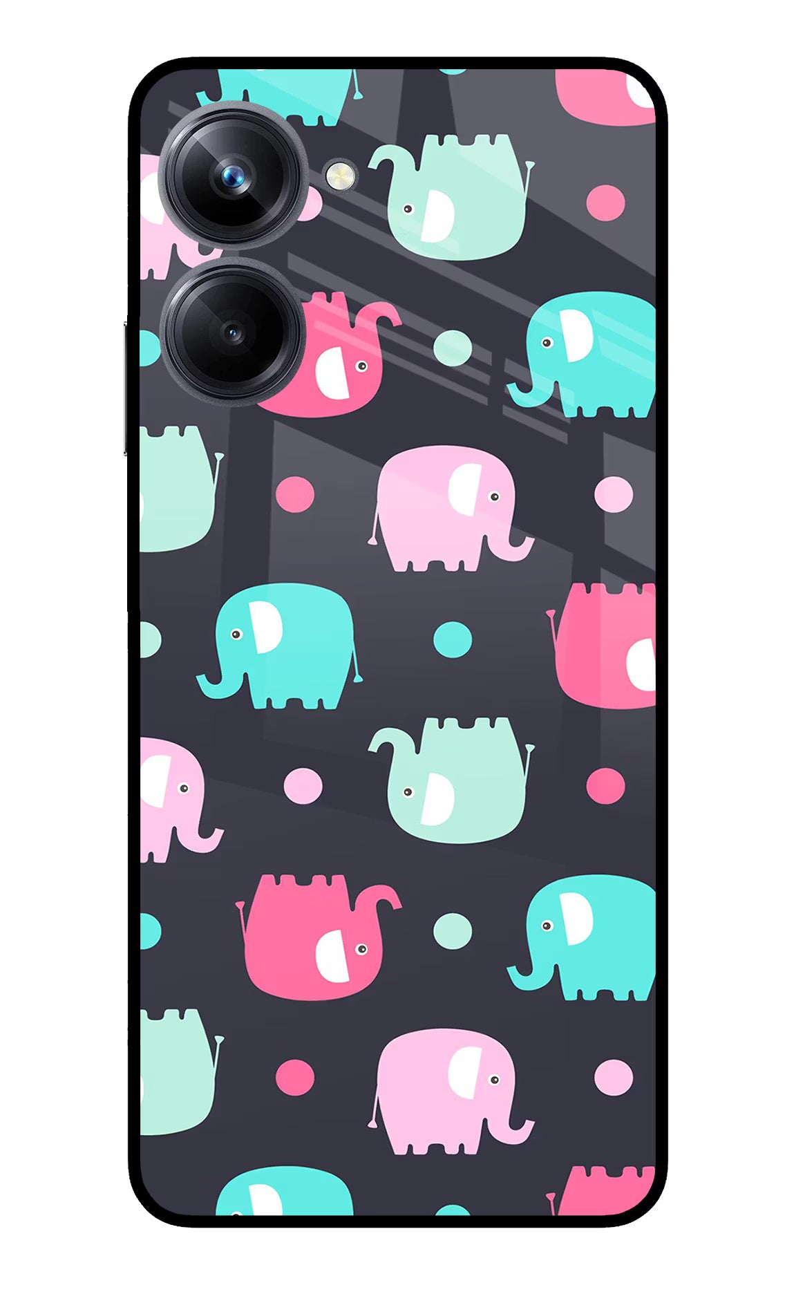 Elephants Realme 10 Pro 5G Glass Case Back Cover by Casekaro