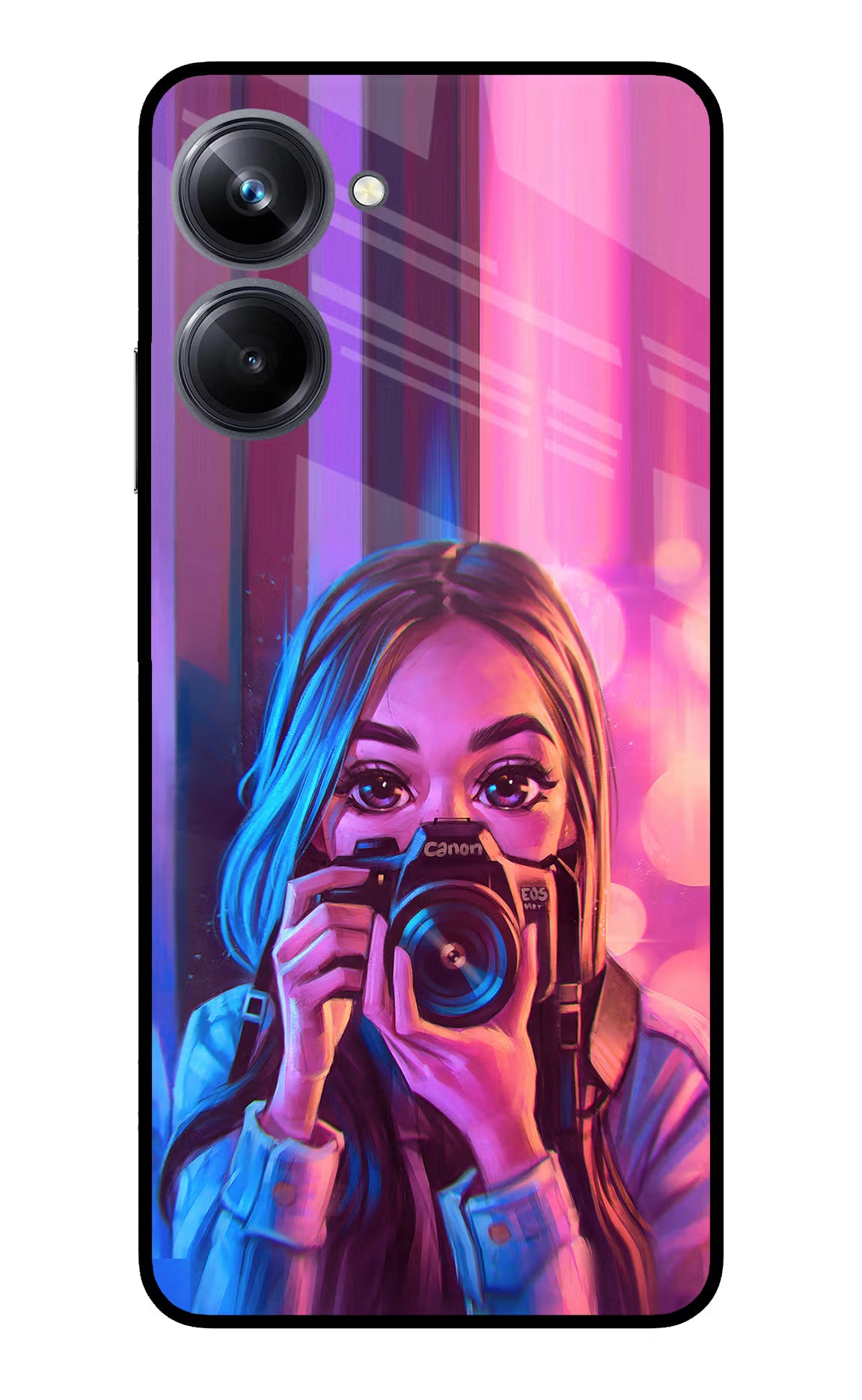 Girl Photographer Realme 10 Pro 5G Glass Case Back Cover by Casekaro