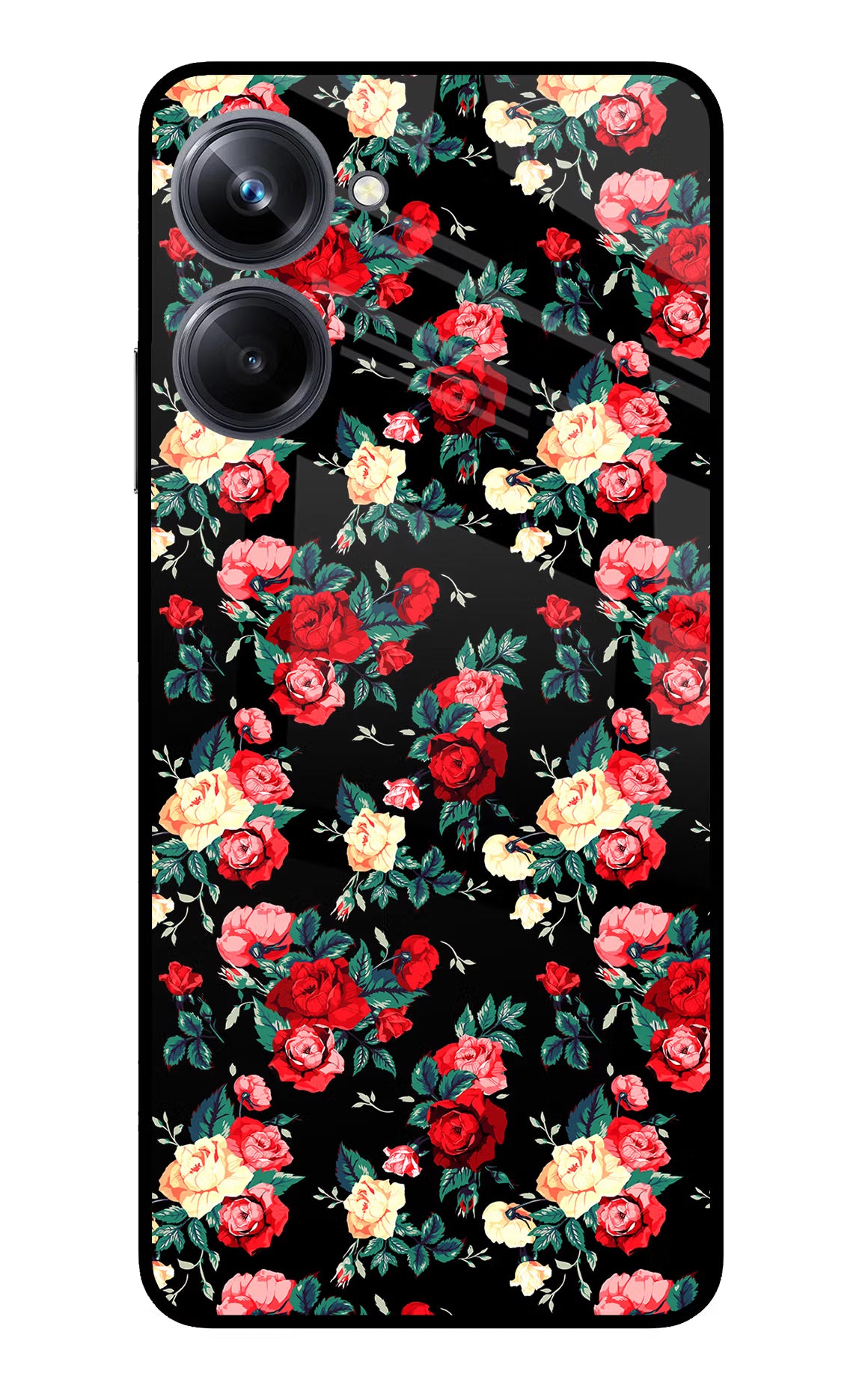 Rose Pattern Realme 10 Pro 5G Glass Case