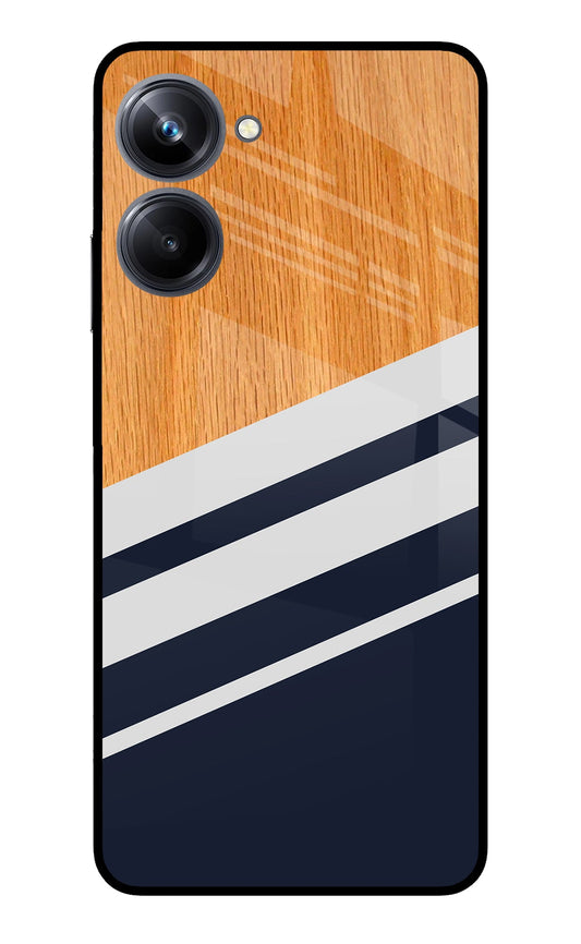 Blue and white wooden Realme 10 Pro 5G Glass Case