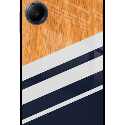 Blue and white wooden Realme 10 Pro 5G Glass Case