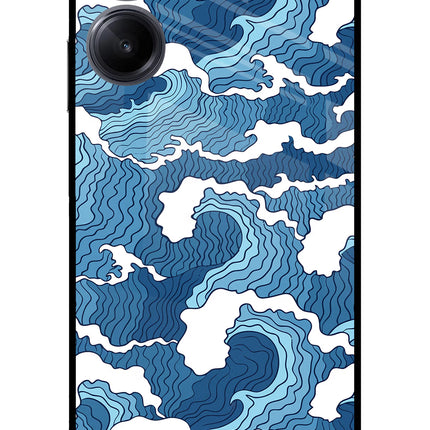 Blue Waves Realme 10 Pro 5G Glass Case Back Cover by Casekaro