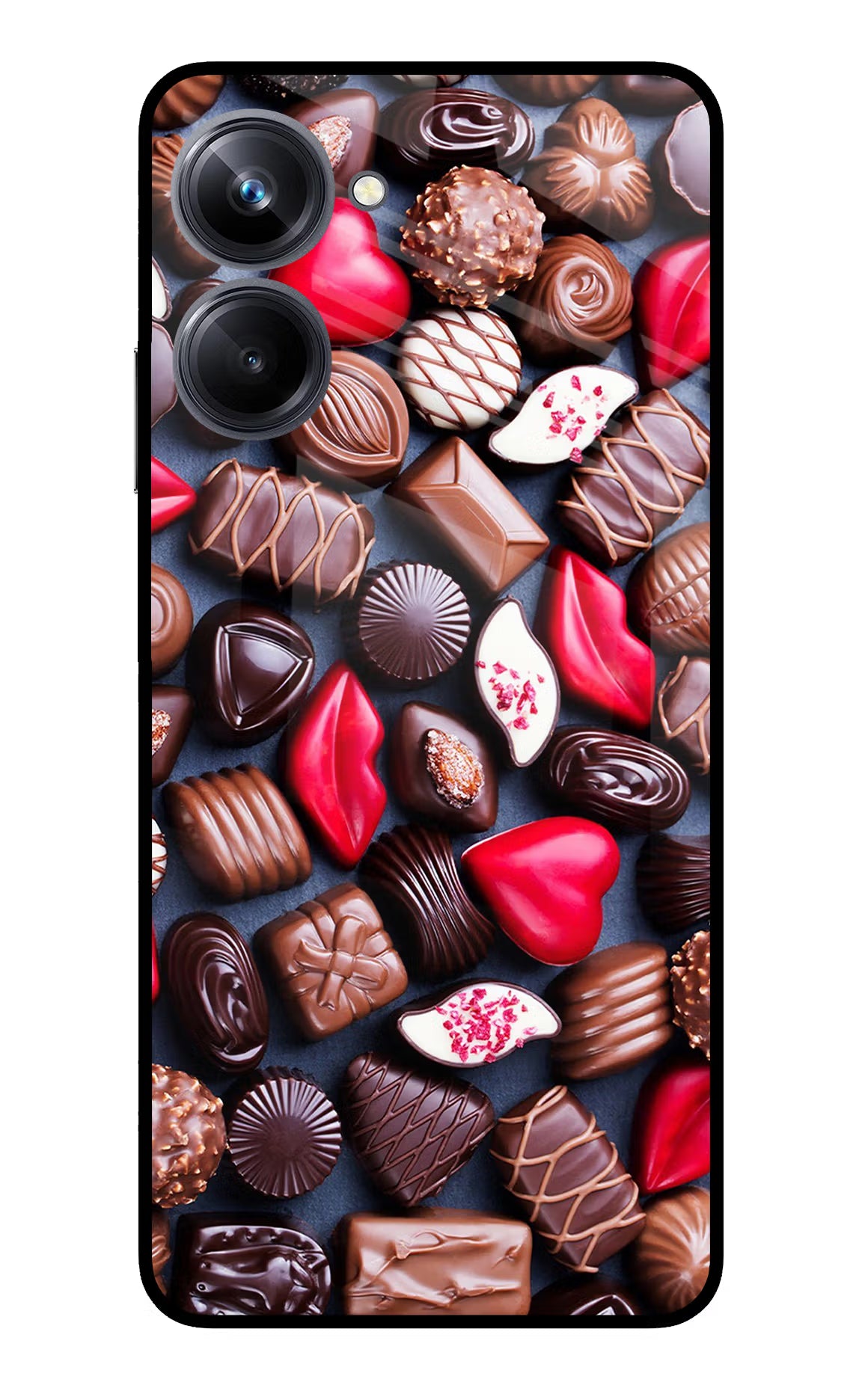 Chocolates Realme 10 Pro 5G Glass Case Back Cover by Casekaro