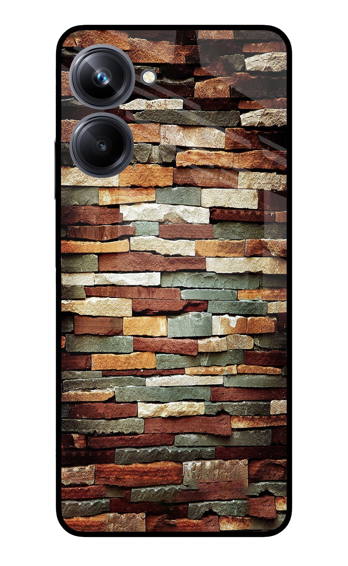 Bricks Pattern Realme 10 Pro 5G Glass Case