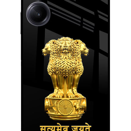 Satyamev Jayate Golden Realme 10 Pro 5G Glass Case