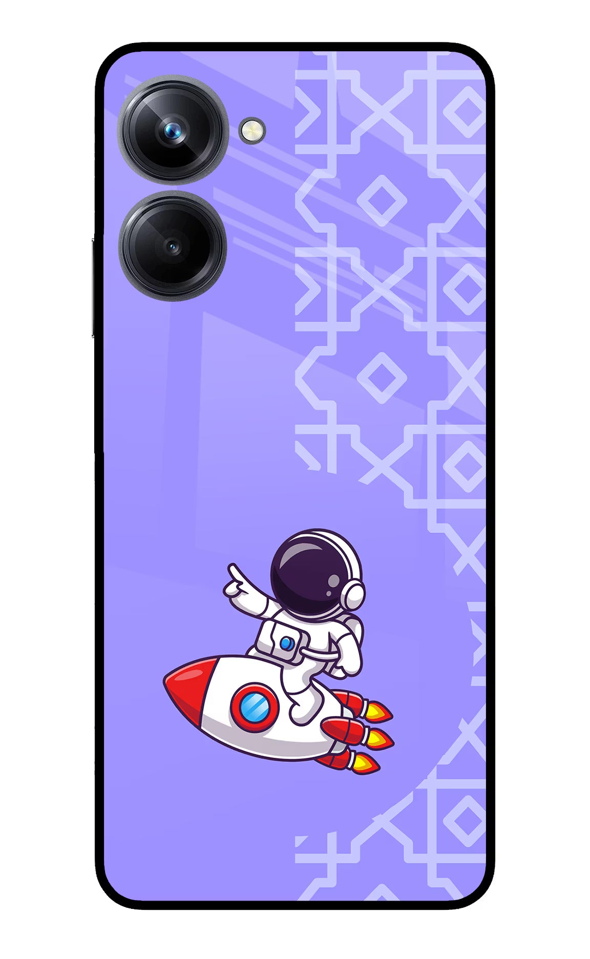 Cute Astronaut Realme 10 Pro 5G Glass Case Back Cover by Casekaro