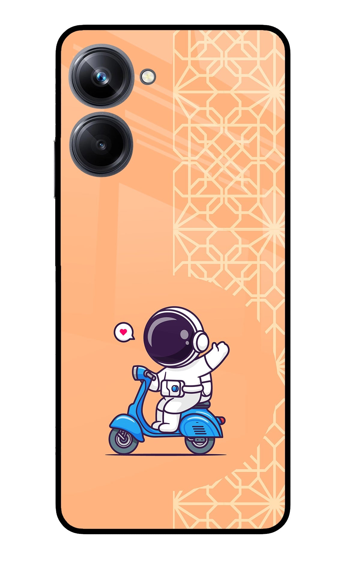 Cute Astronaut Riding Realme 10 Pro 5G Glass Case