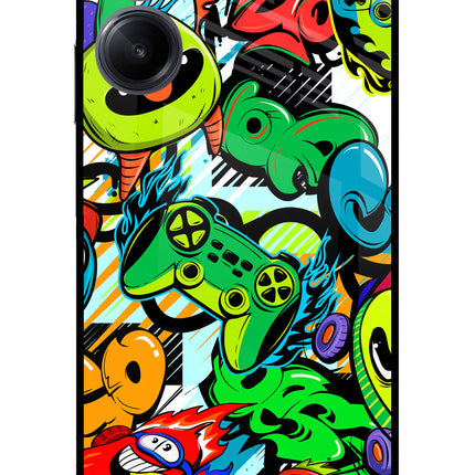 Game Doodle Realme 10 Pro 5G Glass Case Back Cover by Casekaro