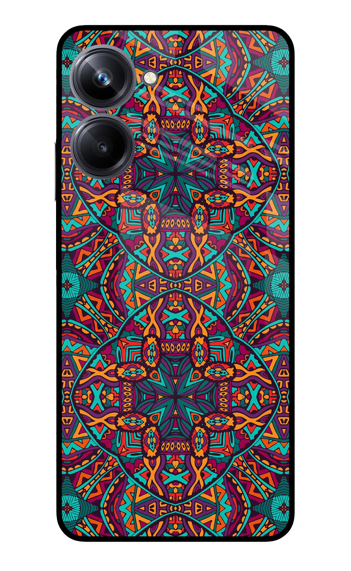 Colour Mandala Realme 10 Pro 5G Glass Case Back Cover by Casekaro