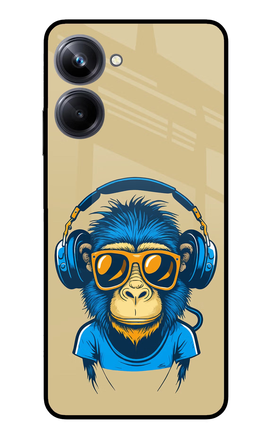 Monkey Headphone Realme 10 Pro 5G Glass Case Back Cover by Casekaro