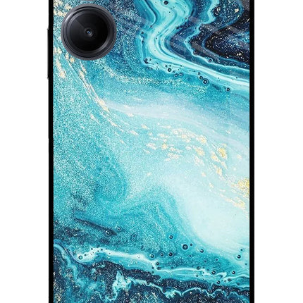 Blue Glitter Marble Realme 10 Pro 5G Glass Case