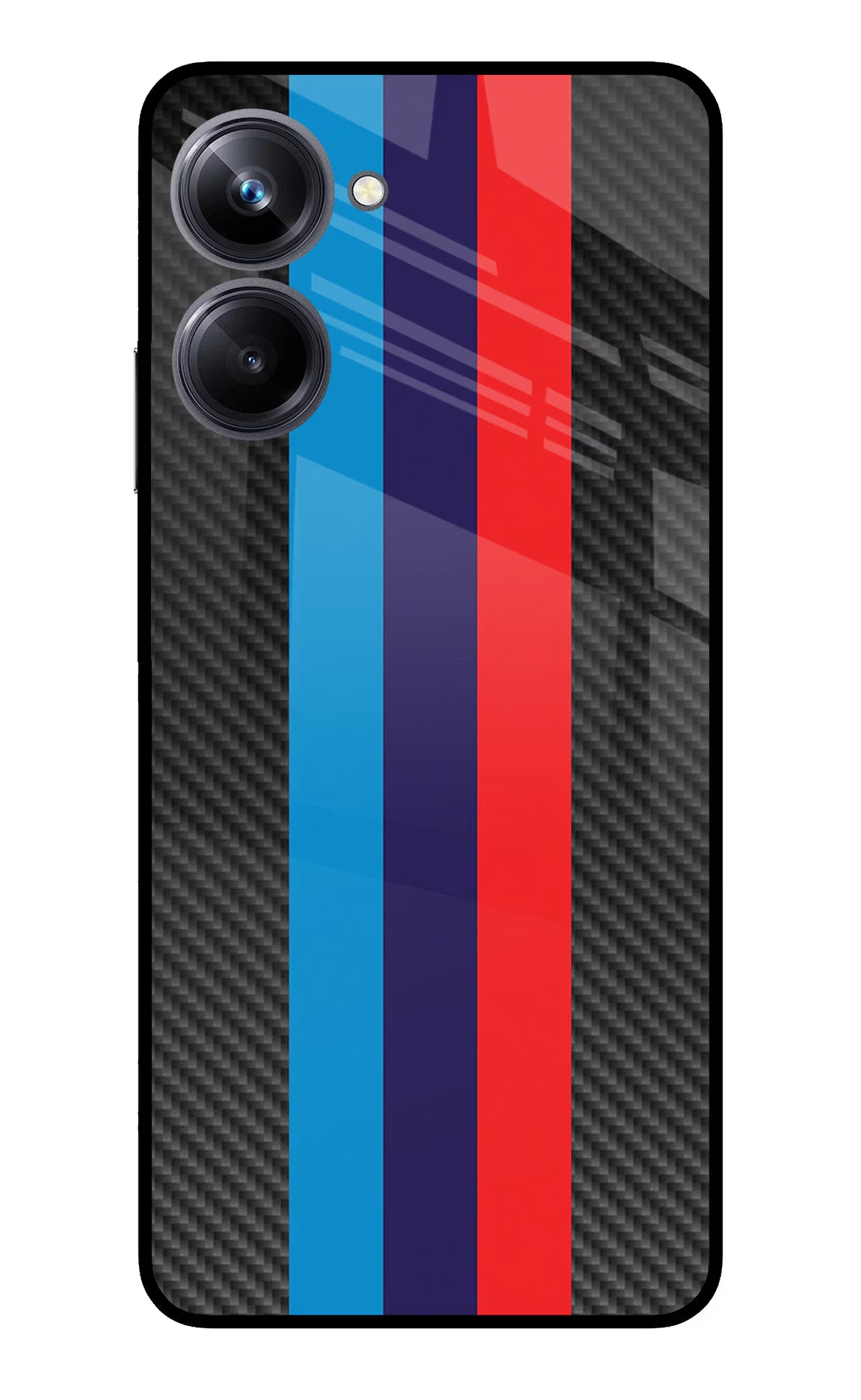 BMW Stripes Pattern Realme 10 Pro 5G Glass Case Back Cover by Casekaro