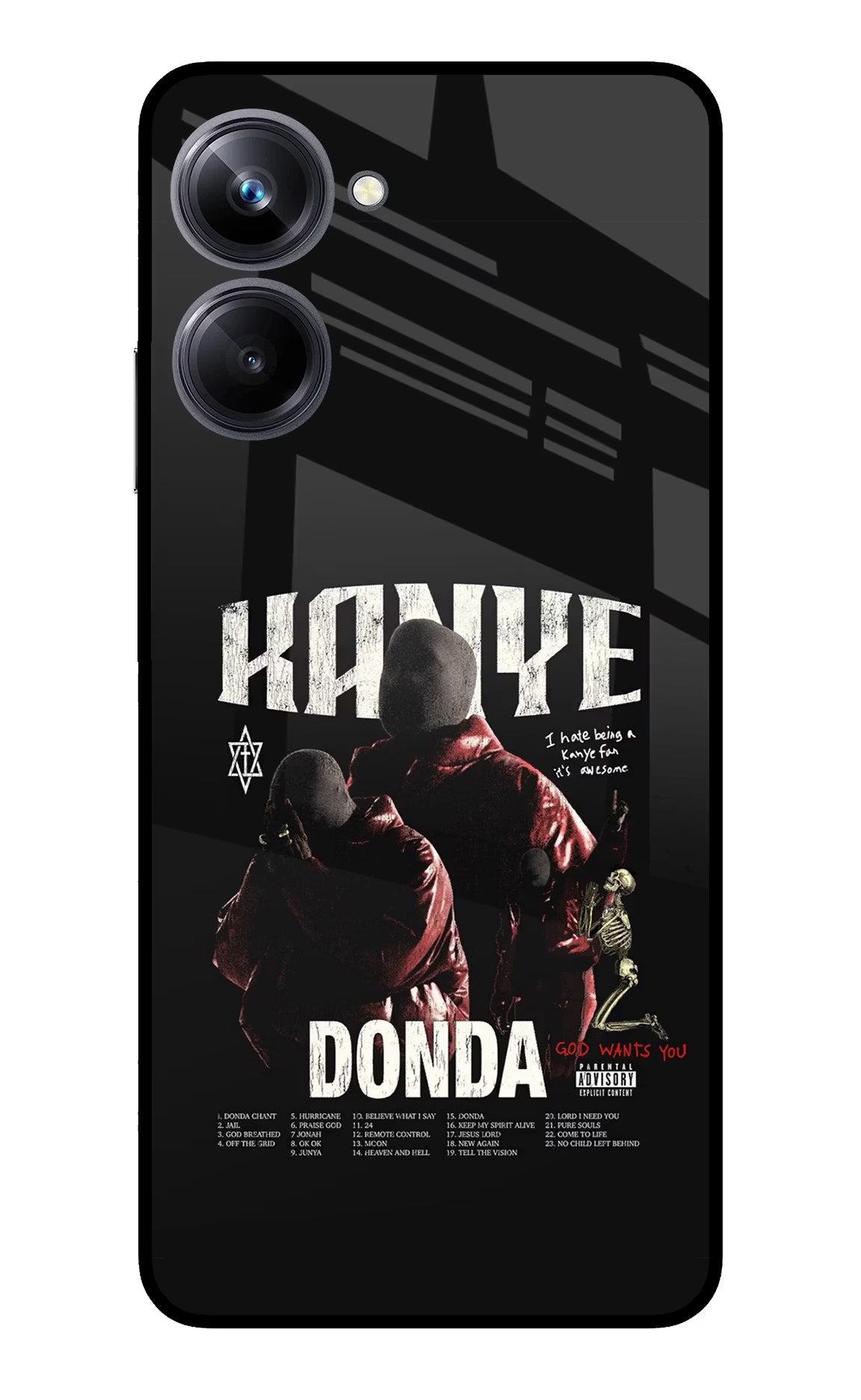 Donda Kanye West Realme 10 Pro 5G Glass Case Back Cover by Casekaro