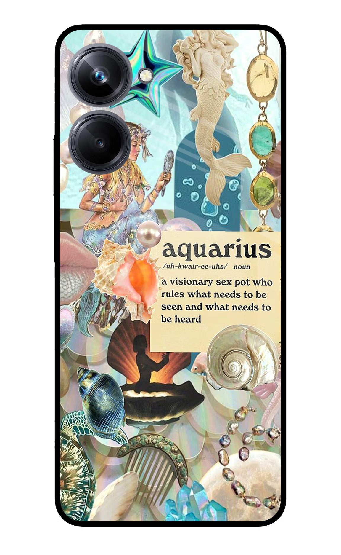 Aquarius Zodiac Realme 10 Pro 5G Glass Case Back Cover by Casekaro