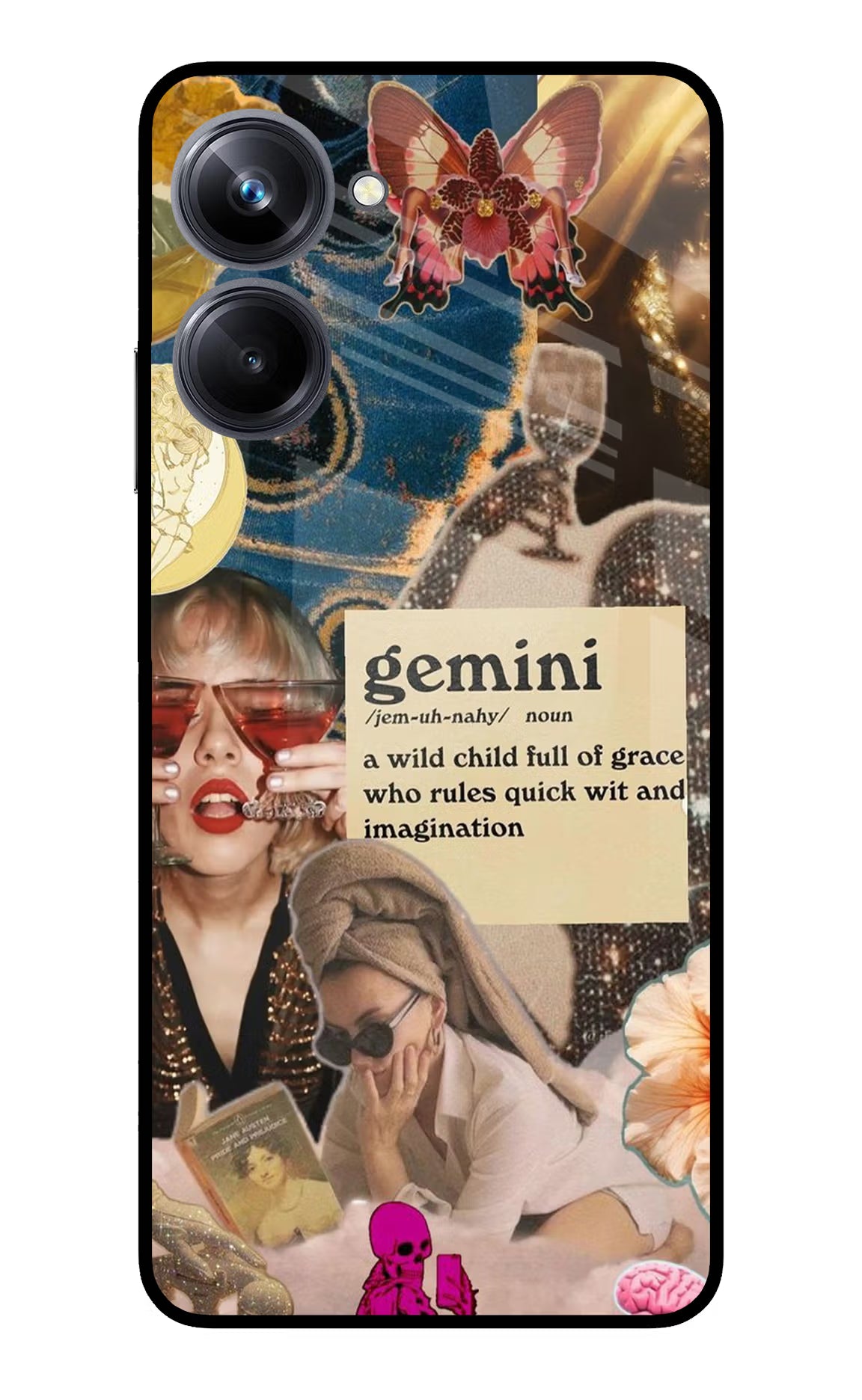 Gemini Zodiac Realme 10 Pro 5G Glass Case Back Cover by Casekaro