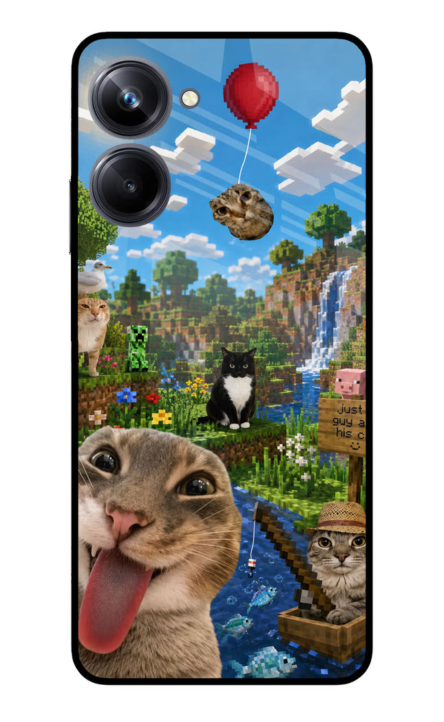 Minecraft Cat Chaos Realme 10 Pro 5G Glass Case