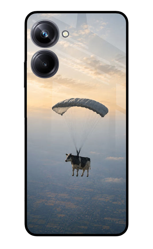 Skydiving Cow Realme 10 Pro 5G Glass Case