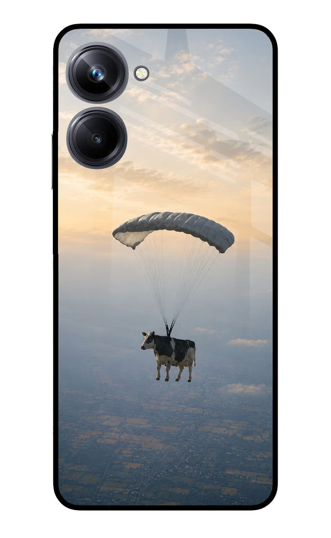 Skydiving Cow Realme 10 Pro 5G Glass Case