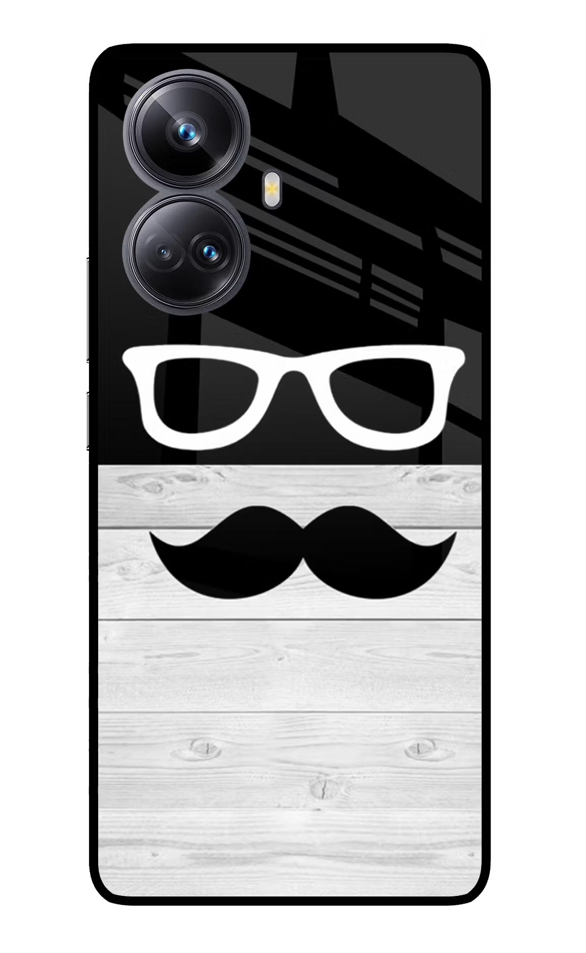Mustache Realme 10 Pro+ 5G Glass Case Back Cover by Casekaro
