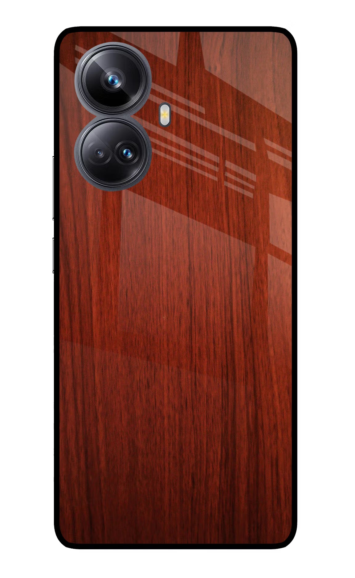 Wooden Plain Pattern Realme 10 Pro+ 5G Glass Case Back Cover by Casekaro