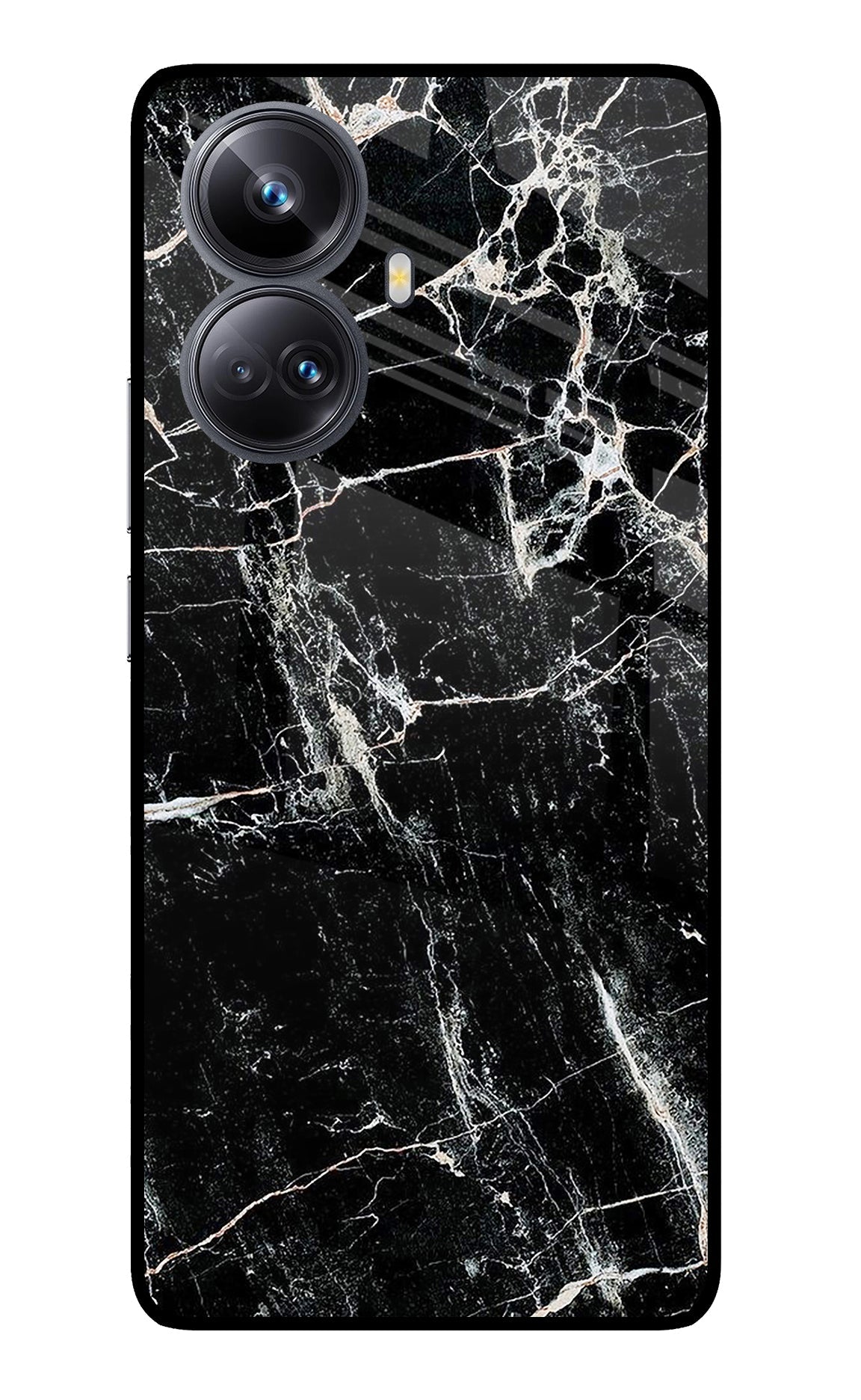 Black Marble Texture Realme 10 Pro+ 5G Glass Case