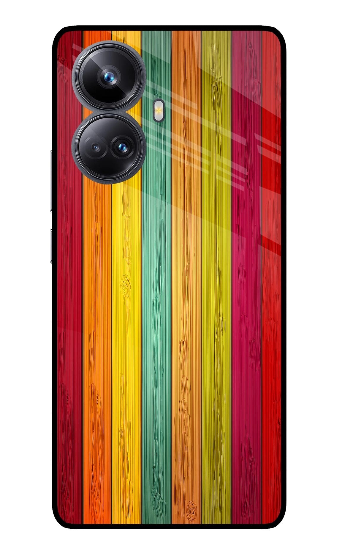 Multicolor Wooden Realme 10 Pro+ 5G Glass Case