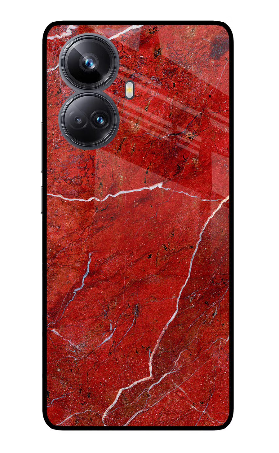 Red Marble Design Realme 10 Pro+ 5G Back Cover, Glass case