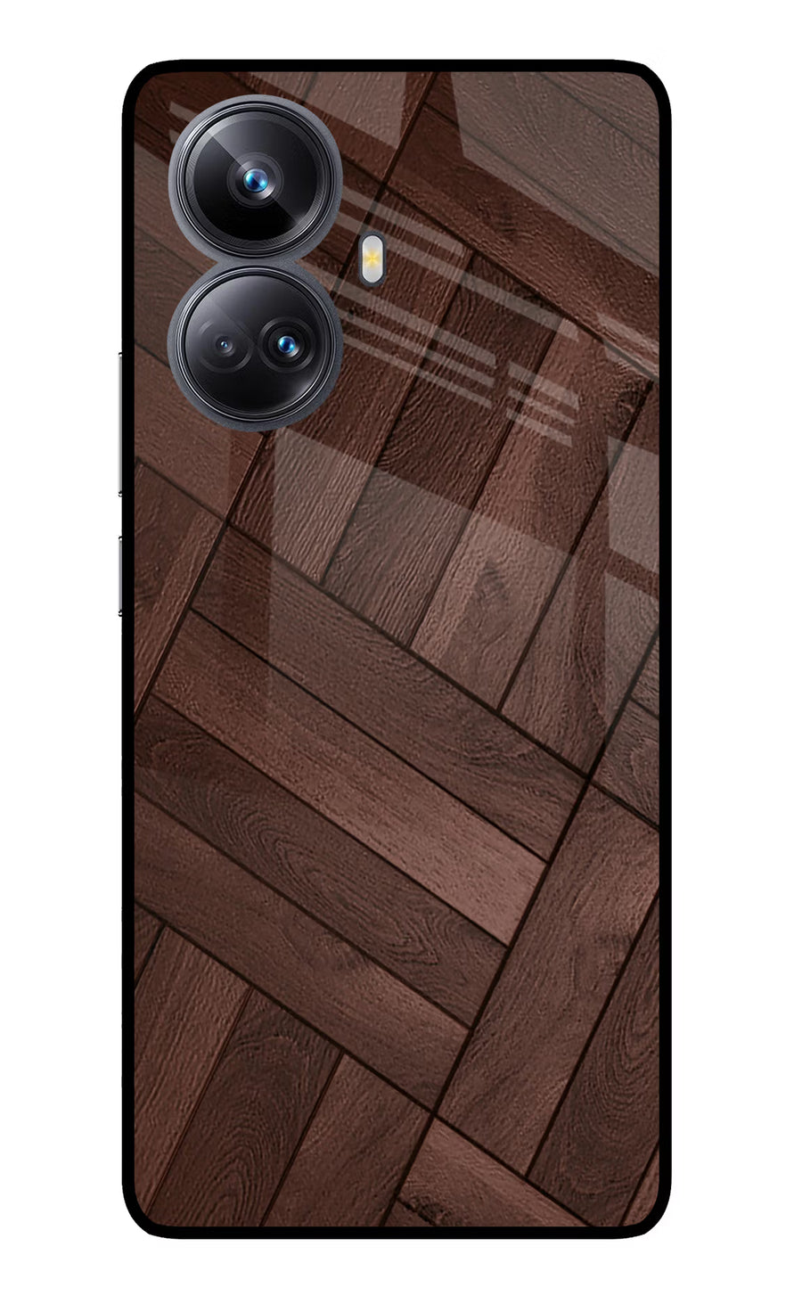 Wooden Texture Design Realme 10 Pro+ 5G Back Cover, Glass case